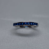 925 Sterling Silver Ring Blue Sapphire Cubic Zirconia https://lightningjewelry.com
